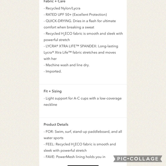 NWT ATHLETA Black Plunge Bikini Swim Top Small D-DD - Picture 4 of 4